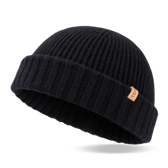 100% Merino Wool Fisherman Beanie Winter Hat for Men Women main image 7